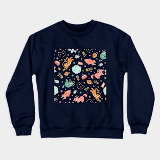 Space Cats Pattern Crewneck Sweatshirt